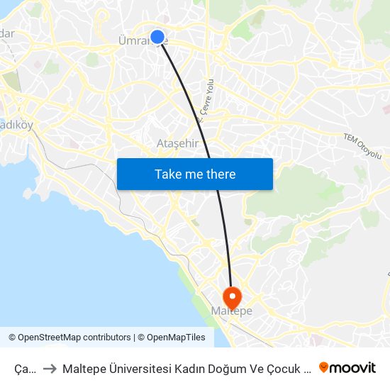 Çarşı to Maltepe Üniversitesi Kadın Doğum Ve Çocuk Hastanesi map