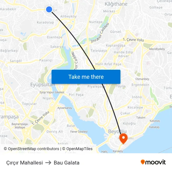 Çırçır Mahallesi to Bau Galata map