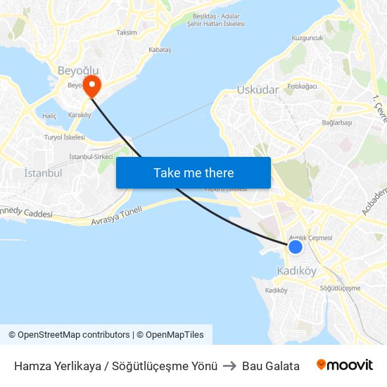 Hamza Yerlikaya / Söğütlüçeşme Yönü to Bau Galata map