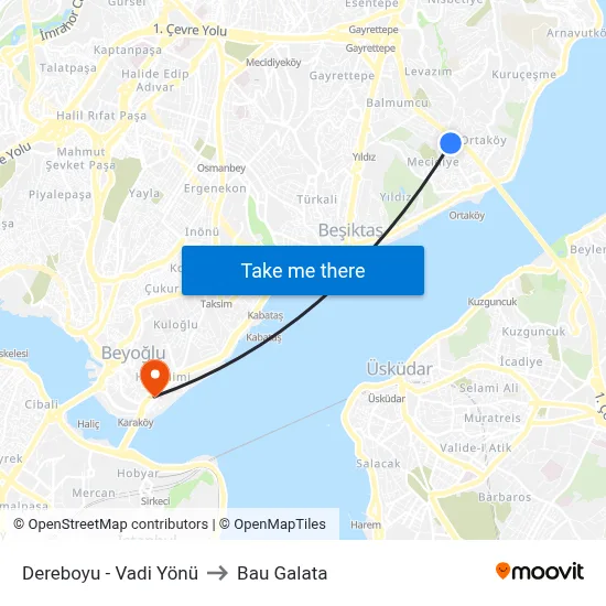 Dereboyu - Vadi Yönü to Bau Galata map