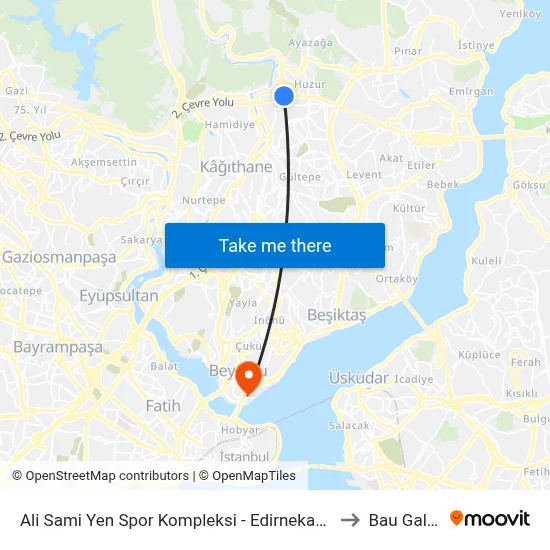 Ali Sami Yen Spor Kompleksi - Edirnekapı Yönü to Bau Galata map