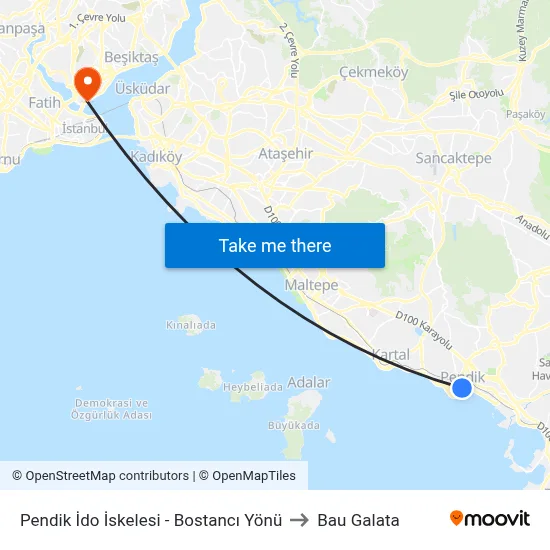 Pendik İdo İskelesi - Bostancı Yönü to Bau Galata map