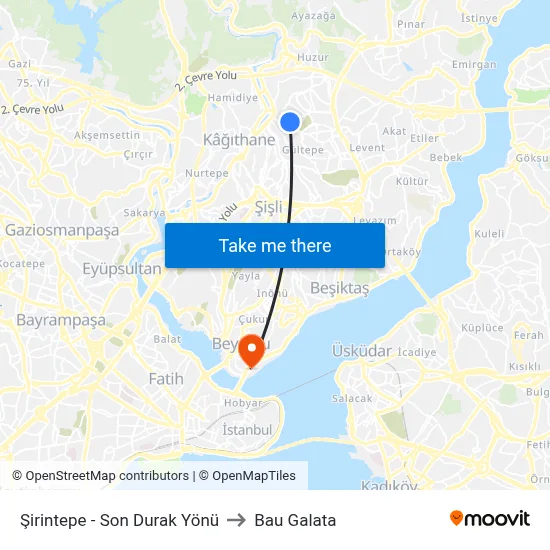 Şirintepe - Son Durak Yönü to Bau Galata map
