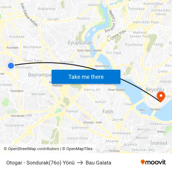 Otogar - Sondurak(76o) Yönü to Bau Galata map