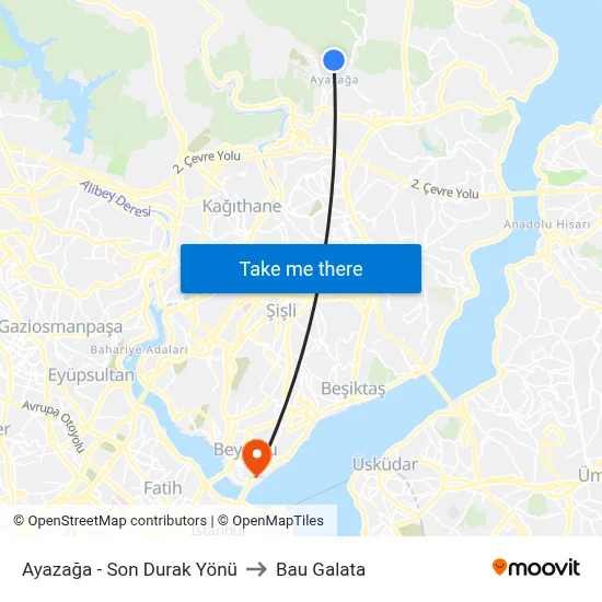 Ayazağa - Son Durak Yönü to Bau Galata map