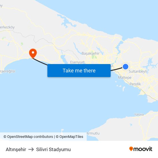 Altınşehir to Silivri Stadyumu map