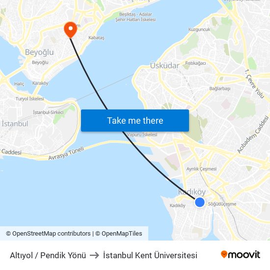 Altıyol / Pendik Yönü to İstanbul Kent Üniversitesi map