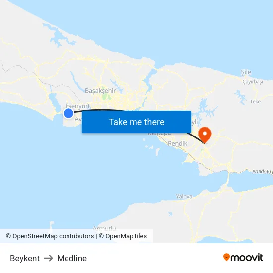 Beykent to Medline map