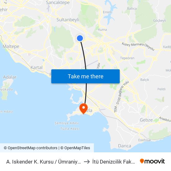 A. Iskender K. Kursu / Ümraniye Yönü to İtü Denizcilik Fakültesi map
