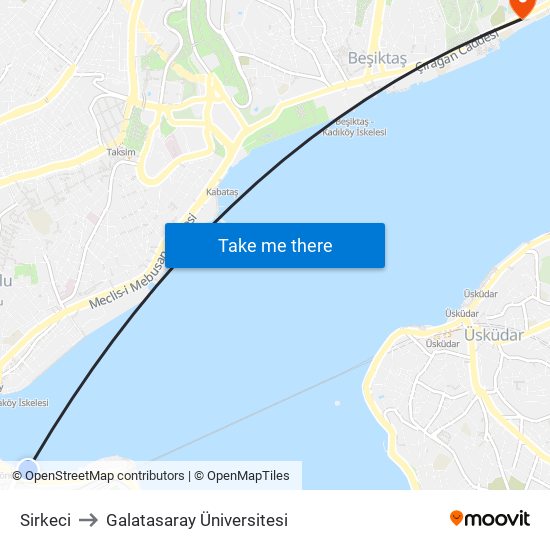 Sirkeci to Galatasaray Üniversitesi map