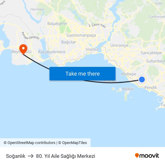 Soğanlık to 80. Yıl Aile Sağlığı Merkezi map