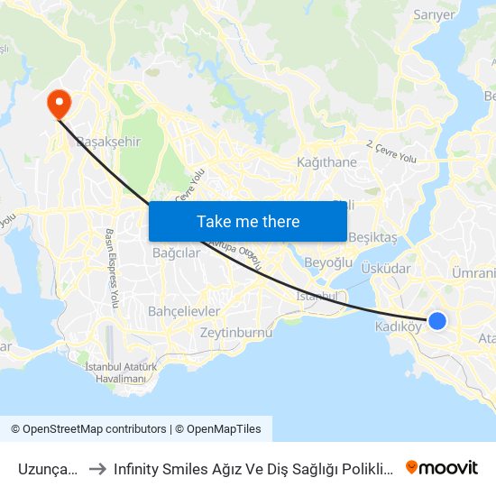 Uzunçayır to Infinity Smiles Ağız Ve Diş Sağlığı Polikliniği map