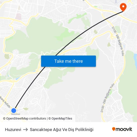 Huzurevi to Sancaktepe Ağız Ve Diş Polikliniği map