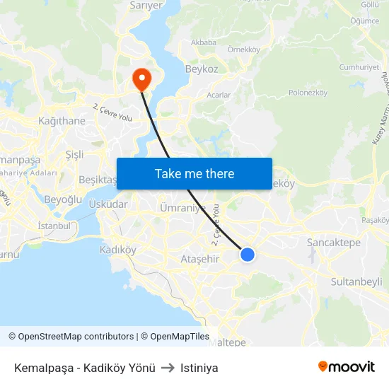 Kemalpaşa - Kadiköy Yönü to Istiniya map