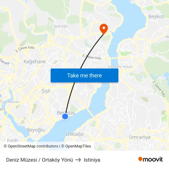 Deniz Müzesi / Ortaköy Yönü to Istiniya map