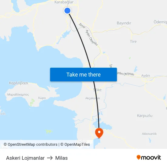 Askeri Lojmanlar to Milas map