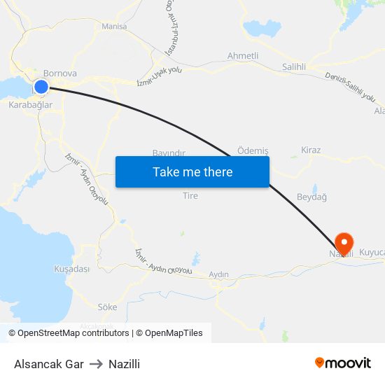 Alsancak Gar to Nazilli map