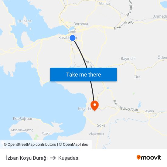 İzban Koşu Durağı to Kuşadası map