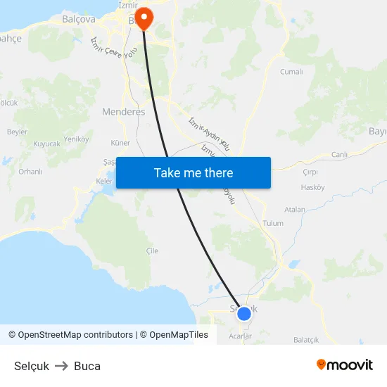 Selçuk to Buca map