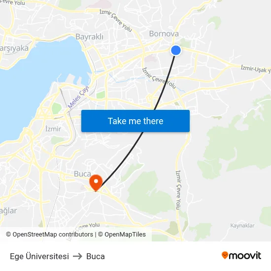 Ege Üniversitesi to Buca map