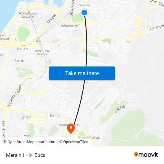 Mersinli to Buca map