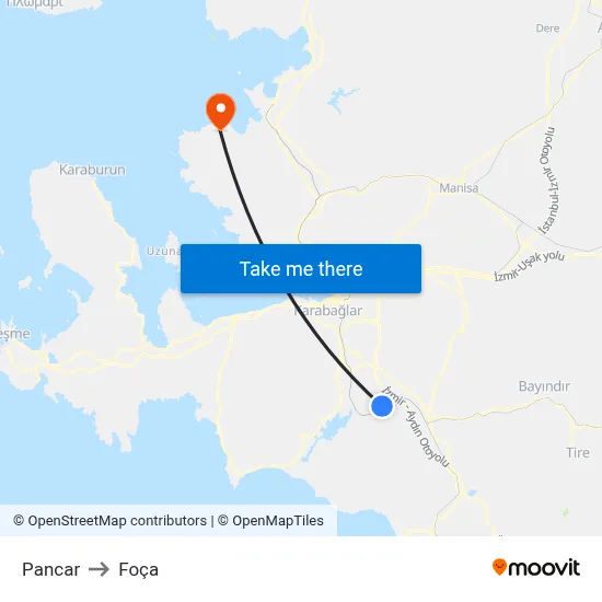 Pancar to Foça map