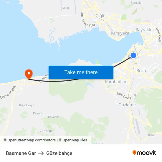 Basmane Gar to Güzelbahçe map
