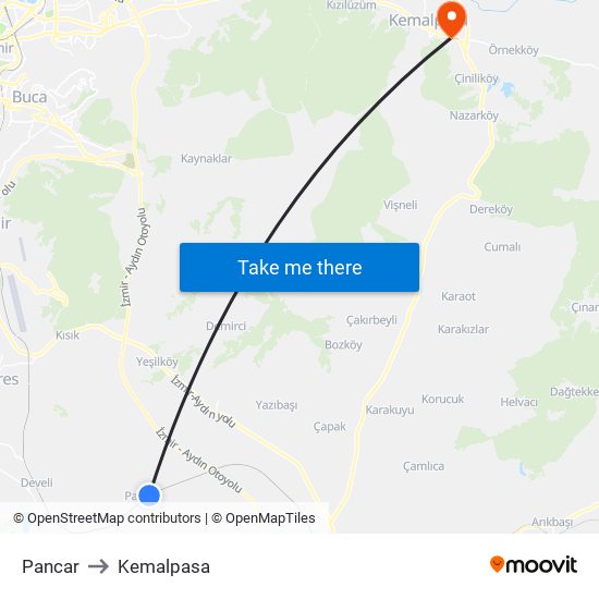 Pancar to Kemalpasa map