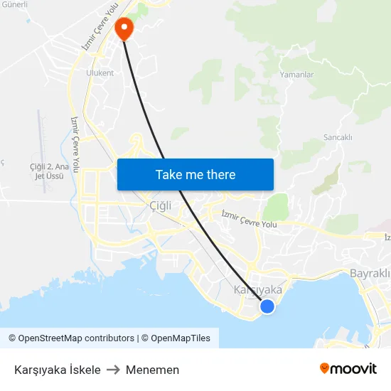 Karşıyaka İskele to Menemen map
