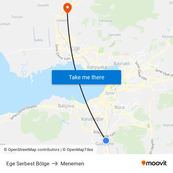 Ege Serbest Bölge to Menemen map