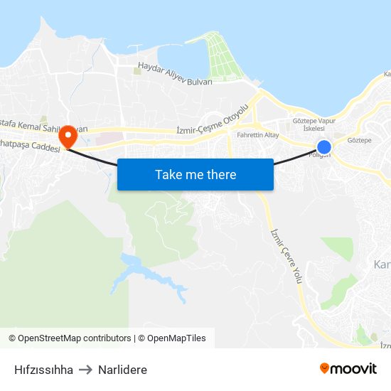 Hıfzıssıhha to Narlidere map