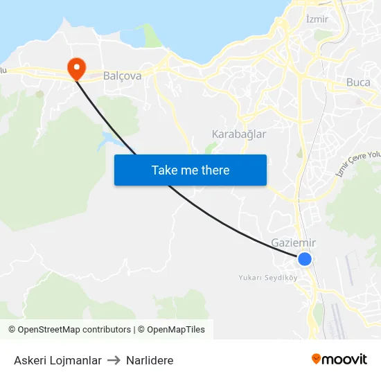 Askeri Lojmanlar to Narlidere map