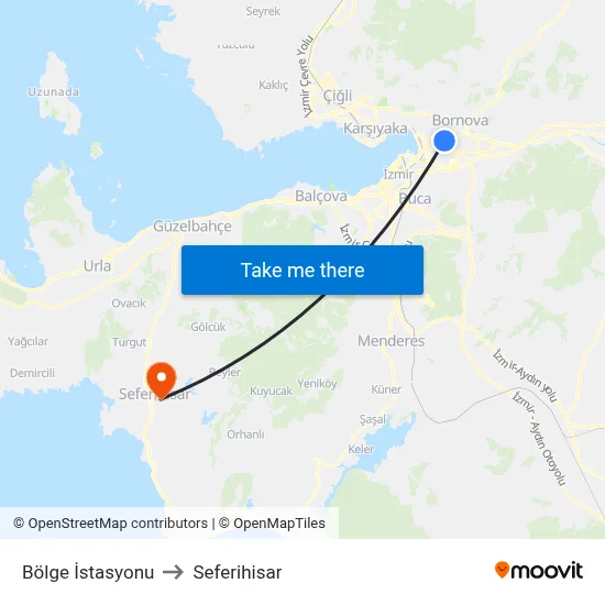 Bölge İstasyonu to Seferihisar map