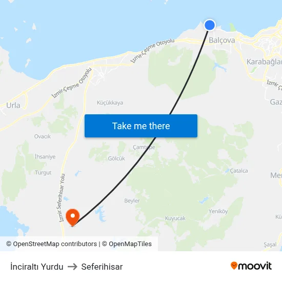 İnciraltı Yurdu to Seferihisar map