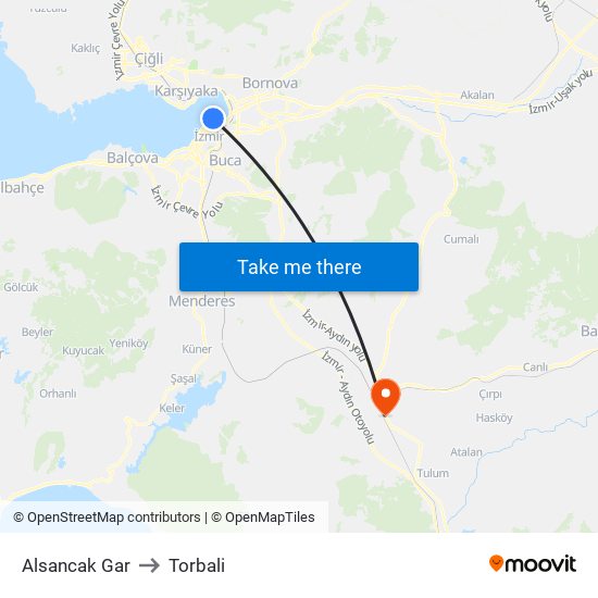 Alsancak Gar to Torbali map