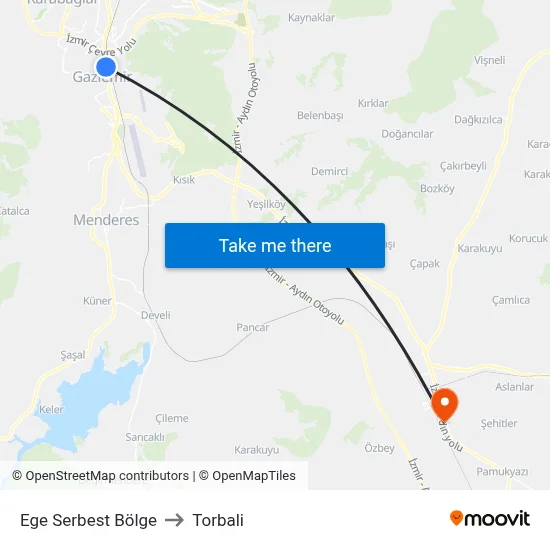 Ege Serbest Bölge to Torbali map