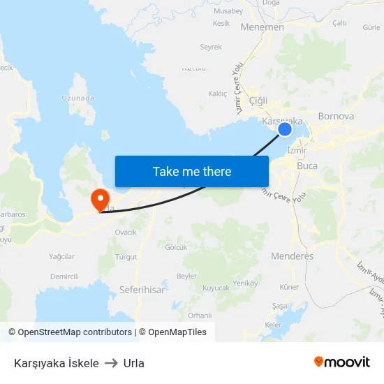 Karşıyaka İskele to Urla map