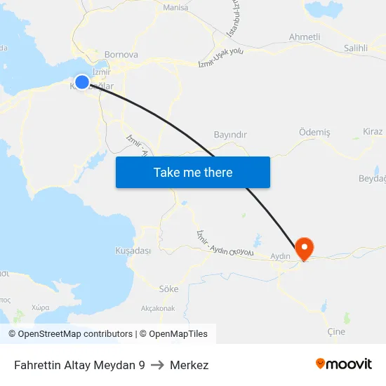 Fahrettin Altay Meydan 9 to Merkez map