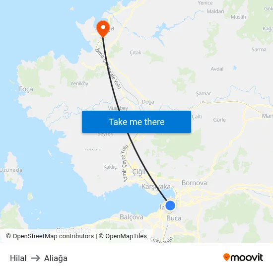 Hilal to Aliağa map