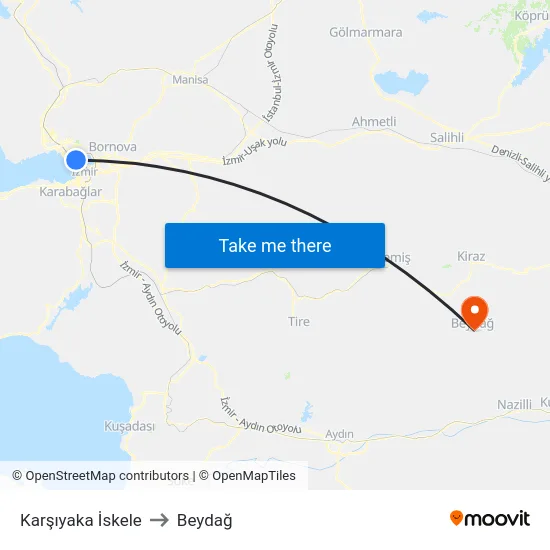 Karşıyaka İskele to Beydağ map