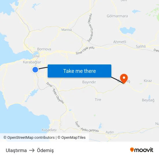 Ulaştırma to Ödemiş map