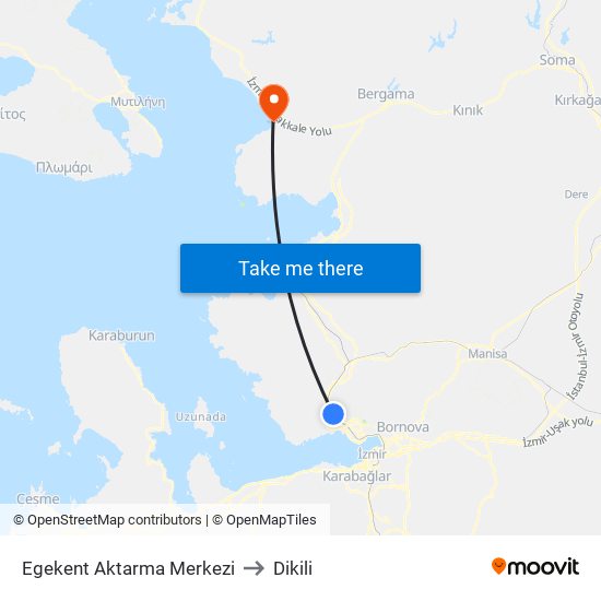 Egekent Aktarma Merkezi to Dikili map