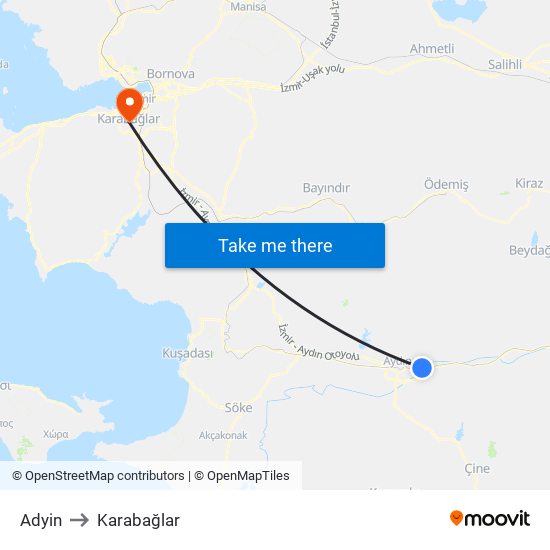 Adyin to Karabağlar map