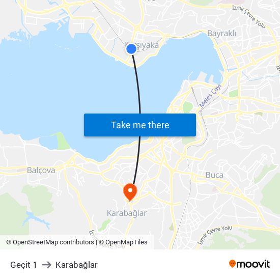 Geçit 1 to Karabağlar map