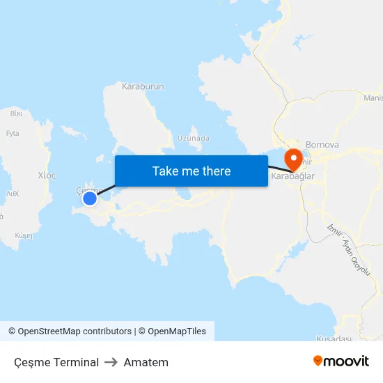 Çeşme Terminal to Amatem map