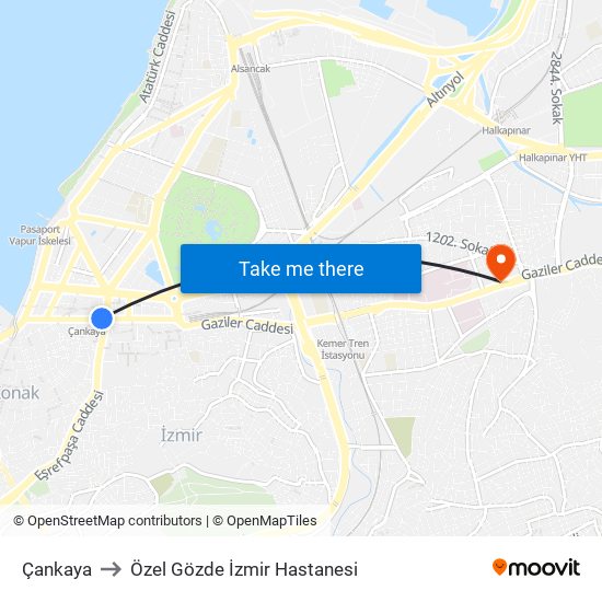 Çankaya to Özel Gözde İzmir Hastanesi map