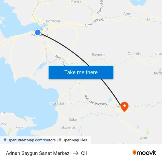 Adnan Saygun Sanat Merkezi to CII map