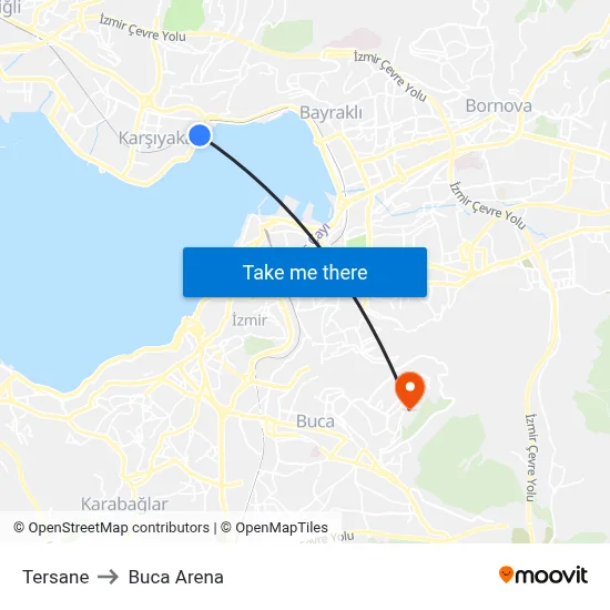 Tersane to Buca Arena map