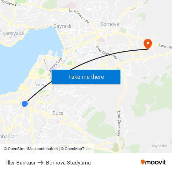 İller Bankası to Bornova Stadyumu map