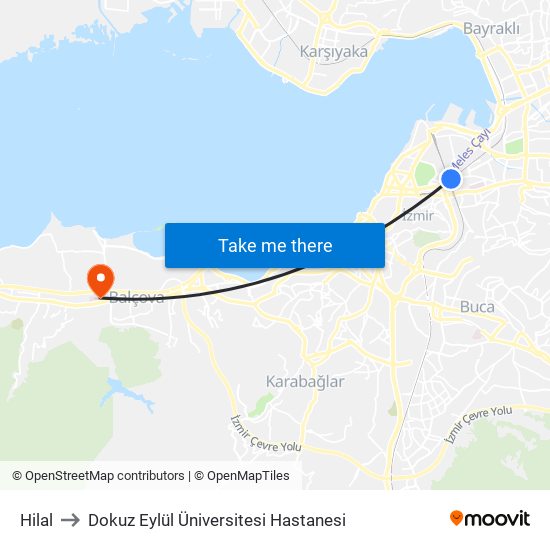 Hilal to Dokuz Eylül Üniversitesi Hastanesi map